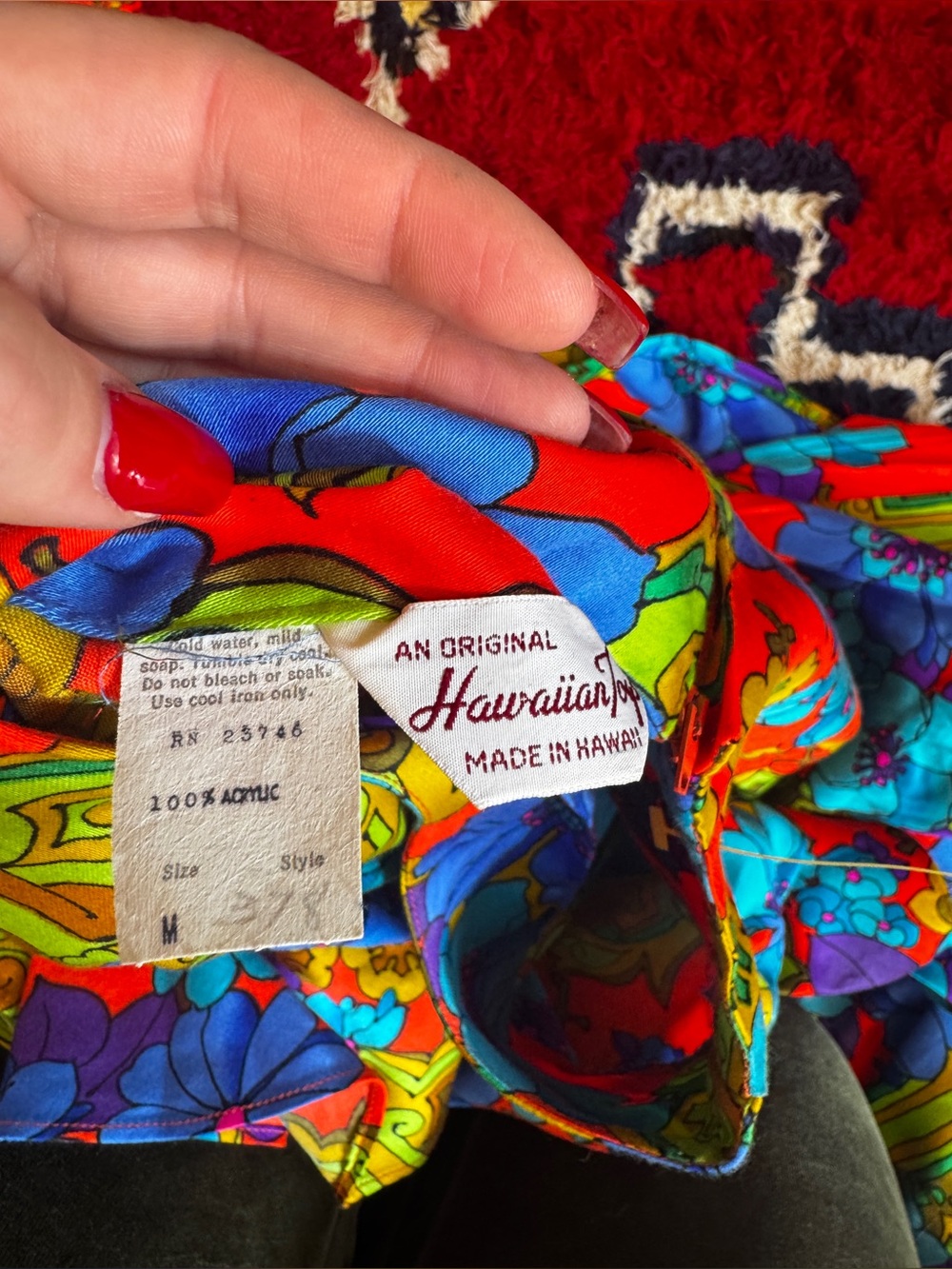 70s Vintage Hawaiian Tops Neon Floral Honeymoon Set - Picture 4 of 12